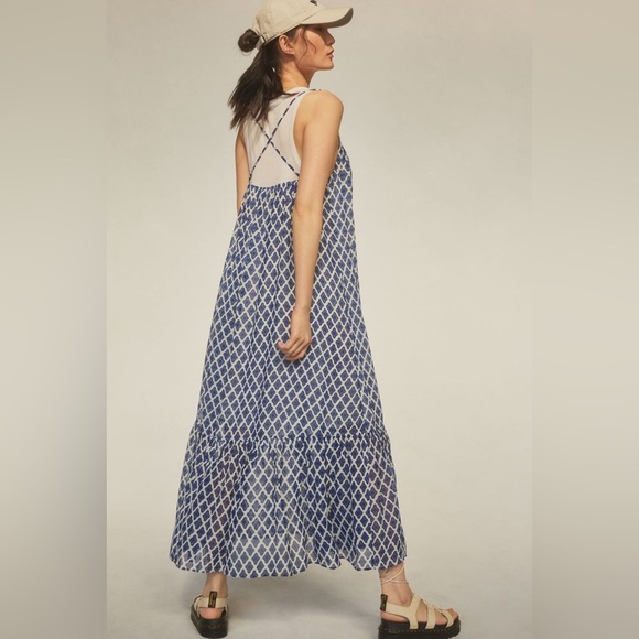 Anthropologie The Maeve Twofer Printed Tank Dress Medium Casual Pull Over Lined - Picture 11 of 13